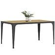 ID MARKET - Table à manger rectangle NELLY 8 personnes bois et noir design industriel 150 cm - vignette