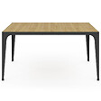 ID MARKET - Table à manger rectangle NELLY 8 personnes bois et noir design industriel 150 cm - vignette