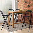 ID MARKET - Lot de 4 tabourets de bar pliants DELSON noirs - vignette