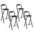 ID MARKET - Lot de 4 tabourets de bar pliants DELSON noirs - vignette