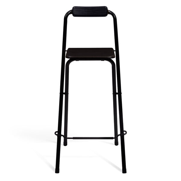 ID MARKET - Lot de 4 tabourets de bar pliants DELSON noirs - large
