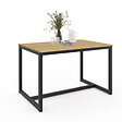 ID MARKET - Table à manger rectangle DETROIT 6 personnes design industriel 120 cm - vignette