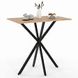 ID MARKET - Table haute de bar rectangulaire ALIX pied araignée bois et noir 100 cm - vignette