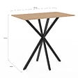 ID MARKET - Table haute de bar rectangulaire ALIX pied araignée bois et noir 100 cm - vignette