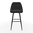 ID MARKET - Lot de 4 tabourets de bar THALYA en velours noir avec demi-accoudoirs - vignette