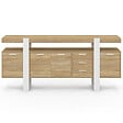 ID MARKET - Buffet 180 cm PHOENIX XXL 4 portes avec 3 tiroirs bois et blanc - vignette