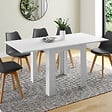 ID MARKET - Table à manger extensible rectangle DONA 4-8 personnes blanche 80-160 cm - vignette