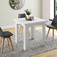 ID MARKET - Table à manger extensible rectangle DONA 4-8 personnes blanche 80-160 cm - vignette
