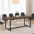 ID MARKET - Table à manger extensible rectangle HAWKINS 6-10 personnes bois foncé 160-200 cm - vignette