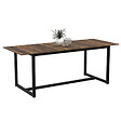 ID MARKET - Table à manger extensible rectangle HAWKINS 6-10 personnes bois foncé 160-200 cm - vignette