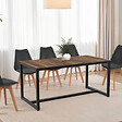 ID MARKET - Table à manger extensible rectangle HAWKINS 6-10 personnes bois foncé 160-200 cm - vignette