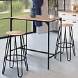 ID MARKET - Lot de 2 tabourets de bar DUBLIN assise ronde design industriel - vignette