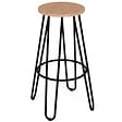 ID MARKET - Lot de 2 tabourets de bar DUBLIN assise ronde design industriel - vignette