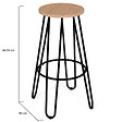 ID MARKET - Lot de 2 tabourets de bar DUBLIN assise ronde design industriel - vignette