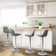 ID MARKET - Lot de 4 tabourets de bar KARL design gris - vignette