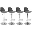 ID MARKET - Lot de 4 tabourets de bar KARL design gris - vignette