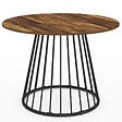 ID MARKET - Table à manger ronde YUNA 6 personnes plateau bois foncé HAWKINS et noir 110 cm - vignette