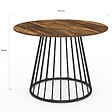 ID MARKET - Table à manger ronde YUNA 6 personnes plateau bois foncé HAWKINS et noir 110 cm - vignette