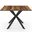 ID MARKET - Table à manger carrée ALIX 8 personnes pied araignée noir et plateau bois foncé HAWKINS 110 cm - vignette
