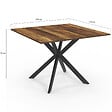 ID MARKET - Table à manger carrée ALIX 8 personnes pied araignée noir et plateau bois foncé HAWKINS 110 cm - vignette