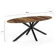 ID MARKET - Table à manger ovale ALIX 10 personnes pied araignée noir et plateau bois foncé HAWKINS 200 cm - vignette