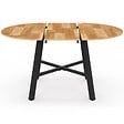 ID MARKET - Table à manger extensible ronde MADELEINE 4-6 personnes bois et métal noir 110 - 150 cm - vignette