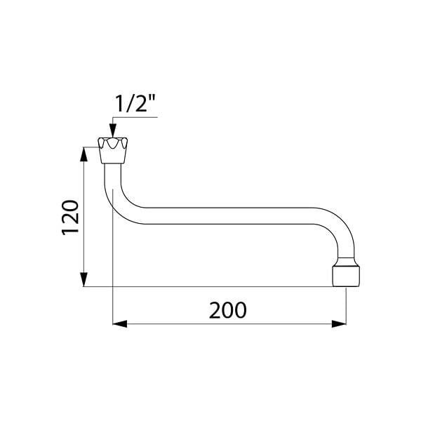 DELABIE - Bec horizontal F1/2 L.200-H120 DELABIE brise-jet réglable - 940202 - large