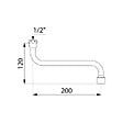 DELABIE - Bec horizontal F1/2 L.200-H120 DELABIE brise-jet réglable - 940202 - vignette