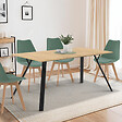 ID MARKET - Table à manger rectangle YSEULT 8 personnes bois et noir design industriel 160 cm - vignette