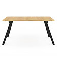 ID MARKET - Table à manger rectangle YSEULT 8 personnes bois et noir design industriel 160 cm - vignette