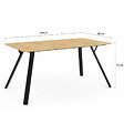 ID MARKET - Table à manger rectangle YSEULT 8 personnes bois et noir design industriel 160 cm - vignette
