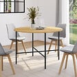 ID MARKET - Table à manger fixe ronde DETROIT 4-6 personnes design industriel 110 cm - vignette