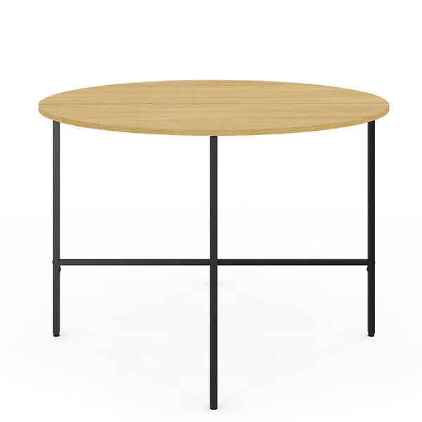 ID MARKET - Table à manger fixe ronde DETROIT 4-6 personnes design industriel 110 cm - large