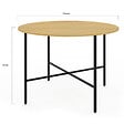 ID MARKET - Table à manger fixe ronde DETROIT 4-6 personnes design industriel 110 cm - vignette