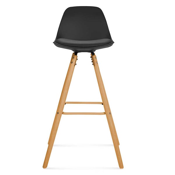 ID MARKET - Lot de 4 tabourets de bar SARA mix color gris foncé, gris clair, blanc et noir - large