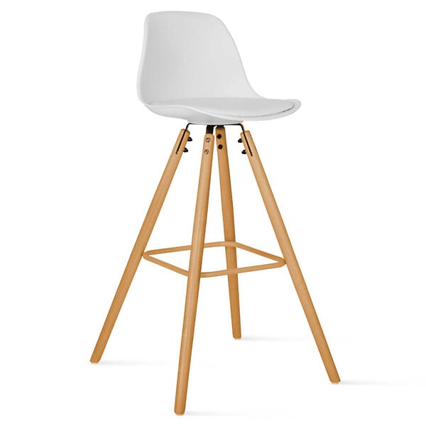 ID MARKET - Lot de 4 tabourets de bar SARA mix color gris foncé, gris clair, blanc et noir - large