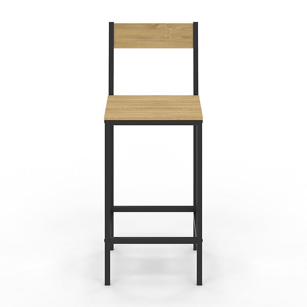 ID MARKET - Lot de 6 tabourets de bar DETROIT avec dossier chaise de cuisine design industriel - large