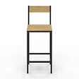ID MARKET - Lot de 6 tabourets de bar DETROIT avec dossier chaise de cuisine design industriel - vignette