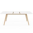 ID MARKET - Ensemble table à manger extensible INGA 160-200 cm et 6 chaises SARA blanches design scandinave - vignette