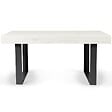 ID MARKET - Table à manger rectangle PHOENIX 6 personnes bois gris 160 cm - vignette