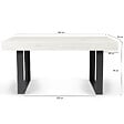 ID MARKET - Table à manger rectangle PHOENIX 6 personnes bois gris 160 cm - vignette