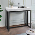 ID MARKET - Table console extensible 10 personnes 235 cm plateau effet marbre blanc ALASKA - vignette
