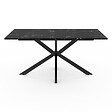 ID MARKET - Table à manger rectangle ALIX 8 personnes pied araignée noir et plateau effet marbre noir ALASKA 160 cm - vignette