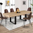 ID MARKET - Table à manger rectangle PHOENIX 8 personnes bois et noir 200 cm - vignette