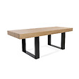 ID MARKET - Table à manger rectangle PHOENIX 8 personnes bois et noir 200 cm - vignette
