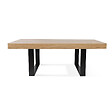 ID MARKET - Table à manger rectangle PHOENIX 8 personnes bois et noir 200 cm - vignette