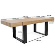 ID MARKET - Table à manger rectangle PHOENIX 8 personnes bois et noir 200 cm - vignette
