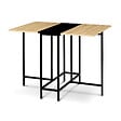 ID MARKET - Table console pliable EDI 2-4 personnes façon hêtre et noir design industriel 103 x 76 cm - vignette