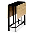 ID MARKET - Table console pliable EDI 2-4 personnes façon hêtre et noir design industriel 103 x 76 cm - vignette