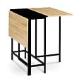 ID MARKET - Table console pliable EDI 2-4 personnes façon hêtre et noir design industriel 103 x 76 cm - vignette